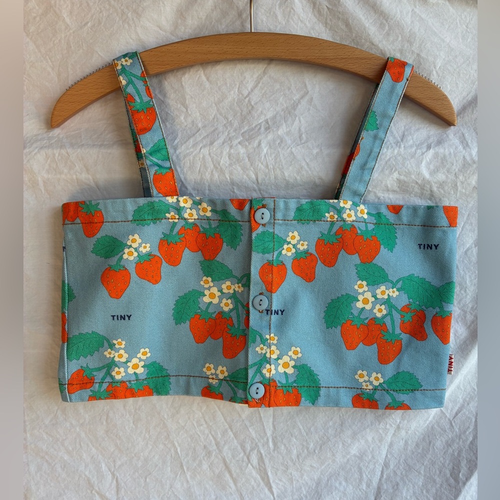 NWT SS25 SET / Tiny Cottons Crop Top + Straight Jeans Strawberries Set - Picture 9 of 16
